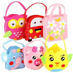 Fabric Handbag Non-woven Children's Handicraft DIY Paste Making Material Bag Toddler Hand Sewing Non-woven Bag Toddler Backpack