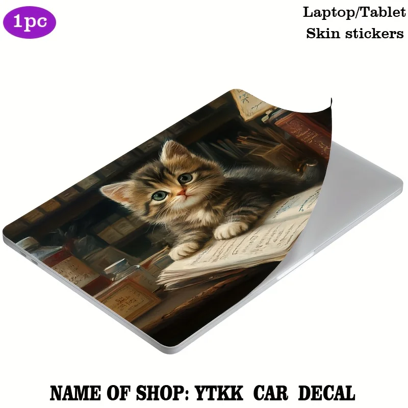 

Водонепроницаемая наклейка для ноутбука ограниченной серии — дизайн с милым котёнком, который читает, легко наклеивается, устойчива к царапинам, с полуматовым эффектом.