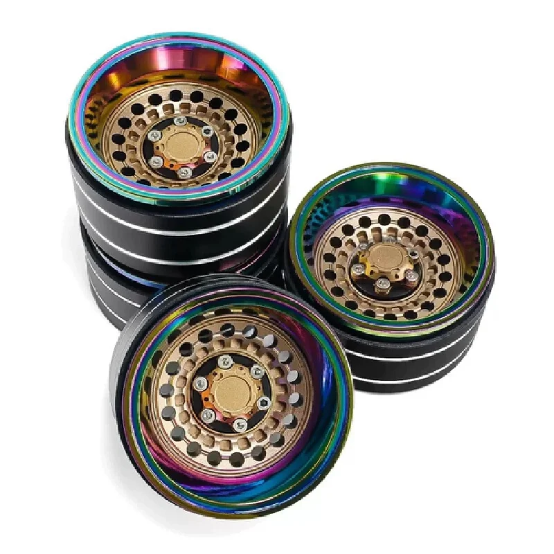 Generic 1.9 Inch Plated Colorful Honeycomb Metal Rc Wheel Rims 95g 55.5x33x12mm For 1/10 Rc Crawler Car  Scx10