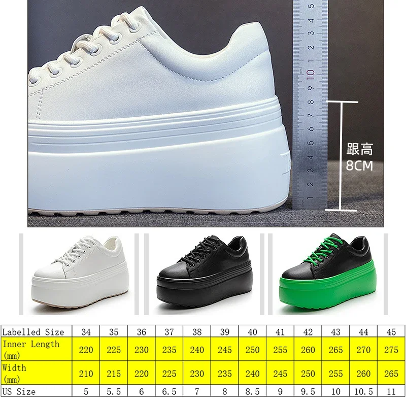 Fujin Genuine Leather Women Casual Shoes Super Thick 8cm Platform Wedge Women Fashion Sneakers Chunky Shoes Summer Skateboard