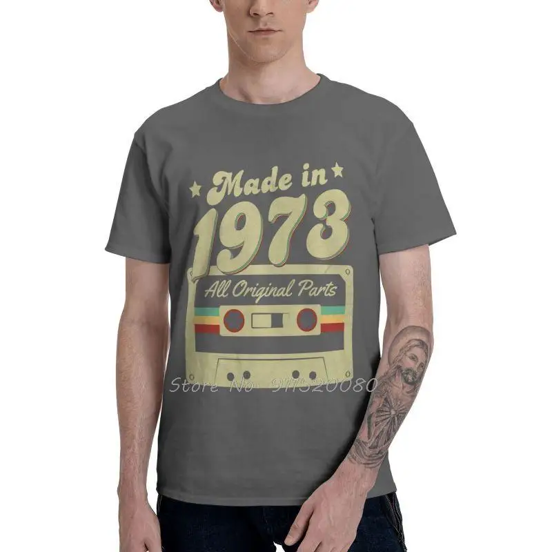 Vintage Made In 1973 T Shirt Cotton T-shirt Birthday Tees Oversized Unisex Tops Streetwear Men's Clothing