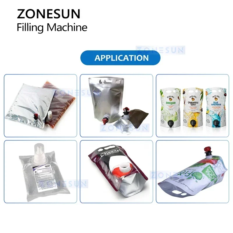 ZONESUN Tap Spout Pouch Filling Machine BIB Filler Beverages Water Bag In Box Packaging Equipment ZS-BIB01
