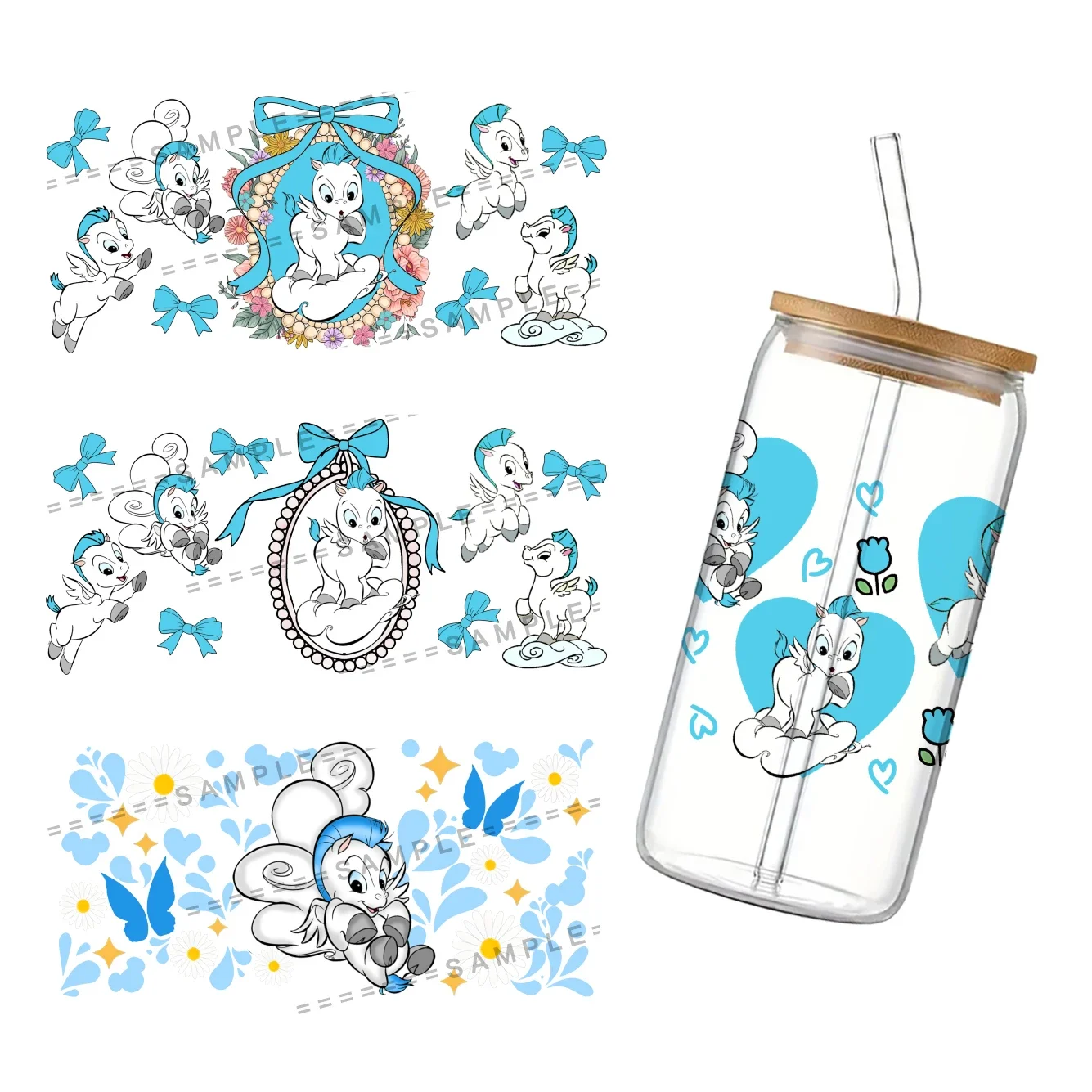 

11x24cm Cartoon Disney Hercules Cup Wrap Sticker 16oz UV DTF Waterproof Sticker for Party Gift Cold Cups Mugs Tumbler