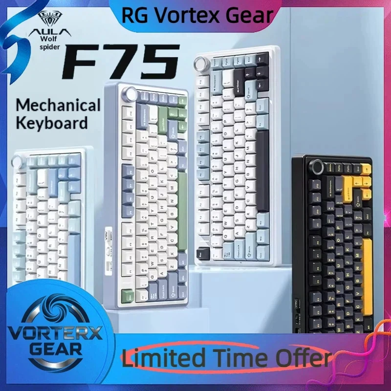 

Vortex Gear Wolf Spider F75 Keyboard Wireless Three Modes Customized Rgb Esports Gasket Structure Hot Plug Game Office Keyboard