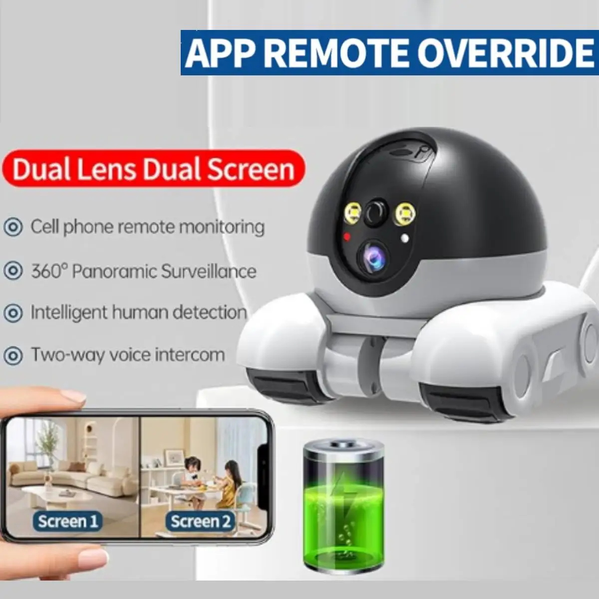 1080P WIFI камера робот домашняя безопасность защита камера наблюдения автоматическое отслеживание AI гуманоид CCTV радионяня для домашних животных мобильная камера