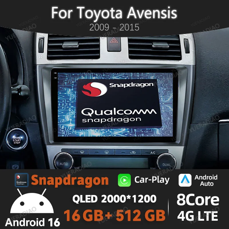 

Android 16 Car Radio For Toyota Avensis T27 2009 - 2015 Mirror Link GPS NAVI Bluetooth Car Radios DVD Carplay Auto Autoradio FM