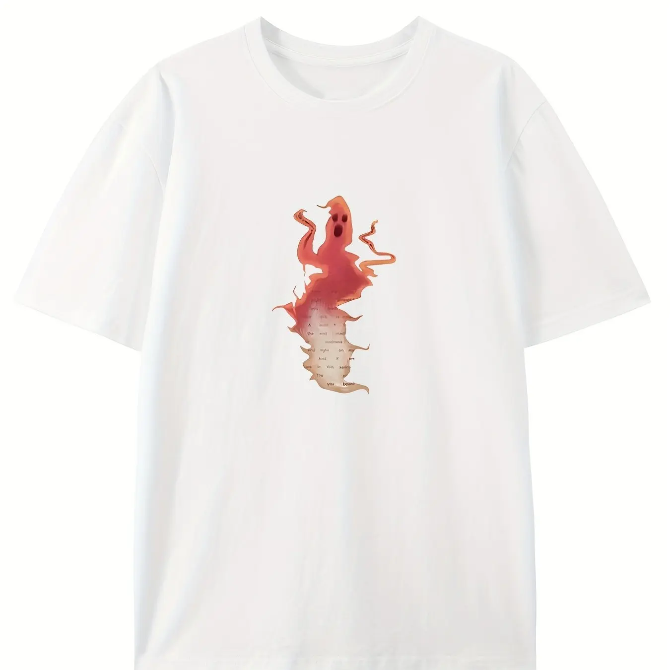 تي شيرت رجالي كلاسيكي إبداعي مطبوع عليه شبح هاراجوكو كاجوال من القطن بتصميم كرتوني فريد بأكمام قصيرة ورقبة دائرية هيب هوب للشارع