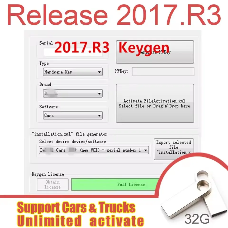 2025 رائجة البيع لـ Delphis 2017 R3 مع Keygen forDS150E لـ Delphis التشخيص بلوتوث VCI vd obd2 الماسح الضوئي للسيارات والشاحنات