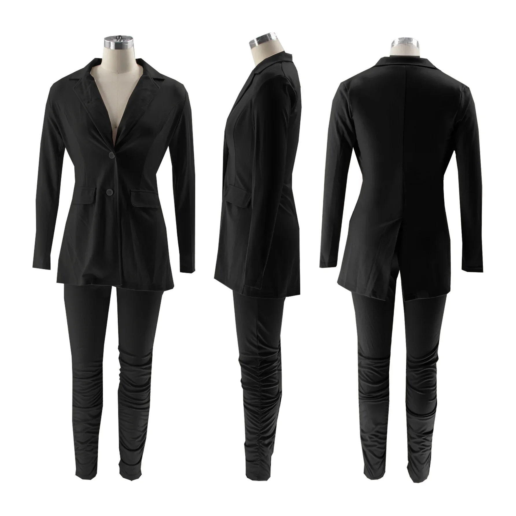 TW501 Women's Blazer Casual Pants Two-piece Set OL Office Commuter Solid Color Autumn and Winter Casual Wear Set