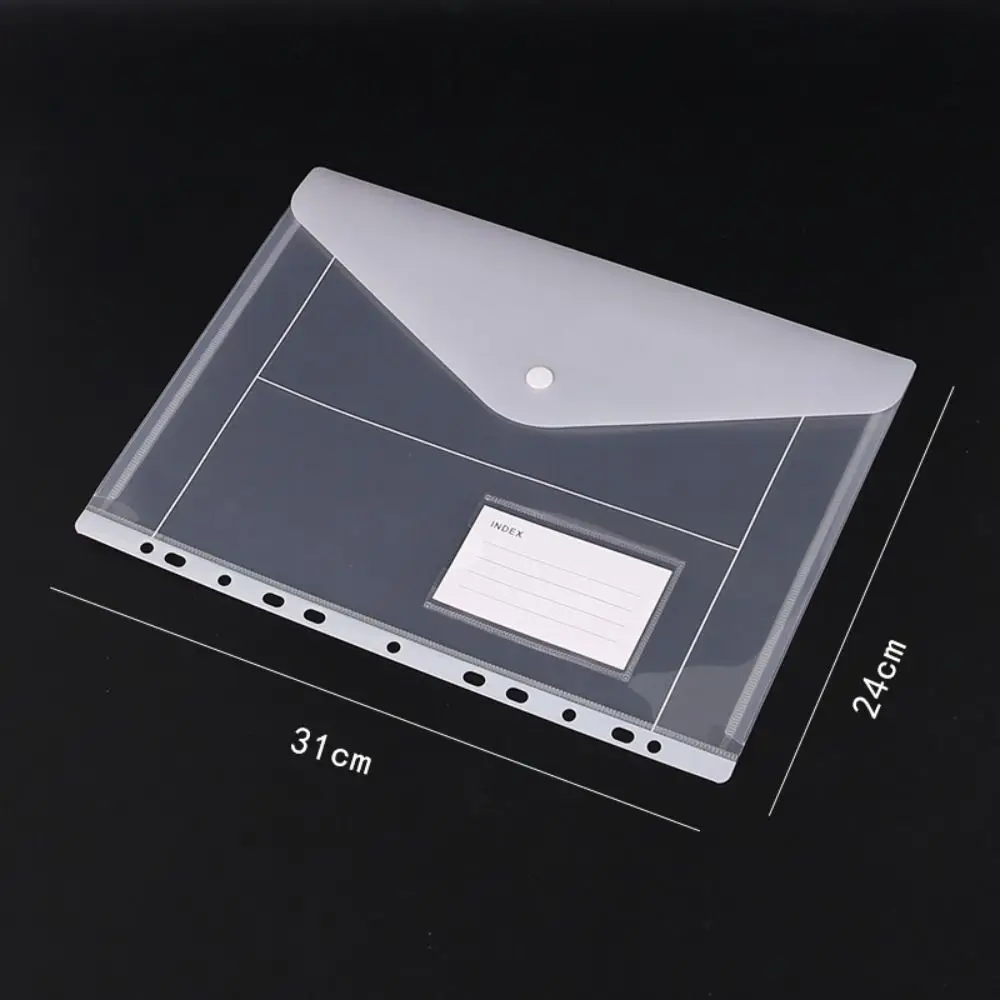 6 pcs Perfect พลาสติก Binder โฟลเดอร์ A4 ล้างกระเป๋า 11 หลุม Snap ปิดป้ายหลวมโรงเรียน