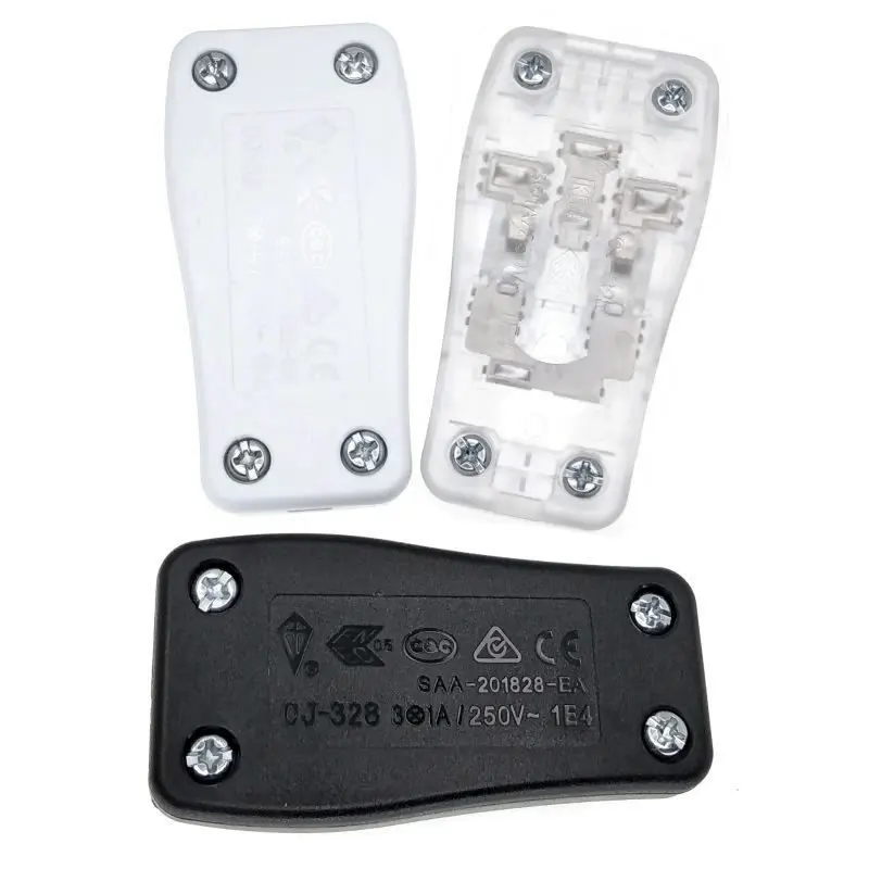 Duplex Double Control Switch Table Lamp Floor Light Push Button Switch AC110~250V 3A