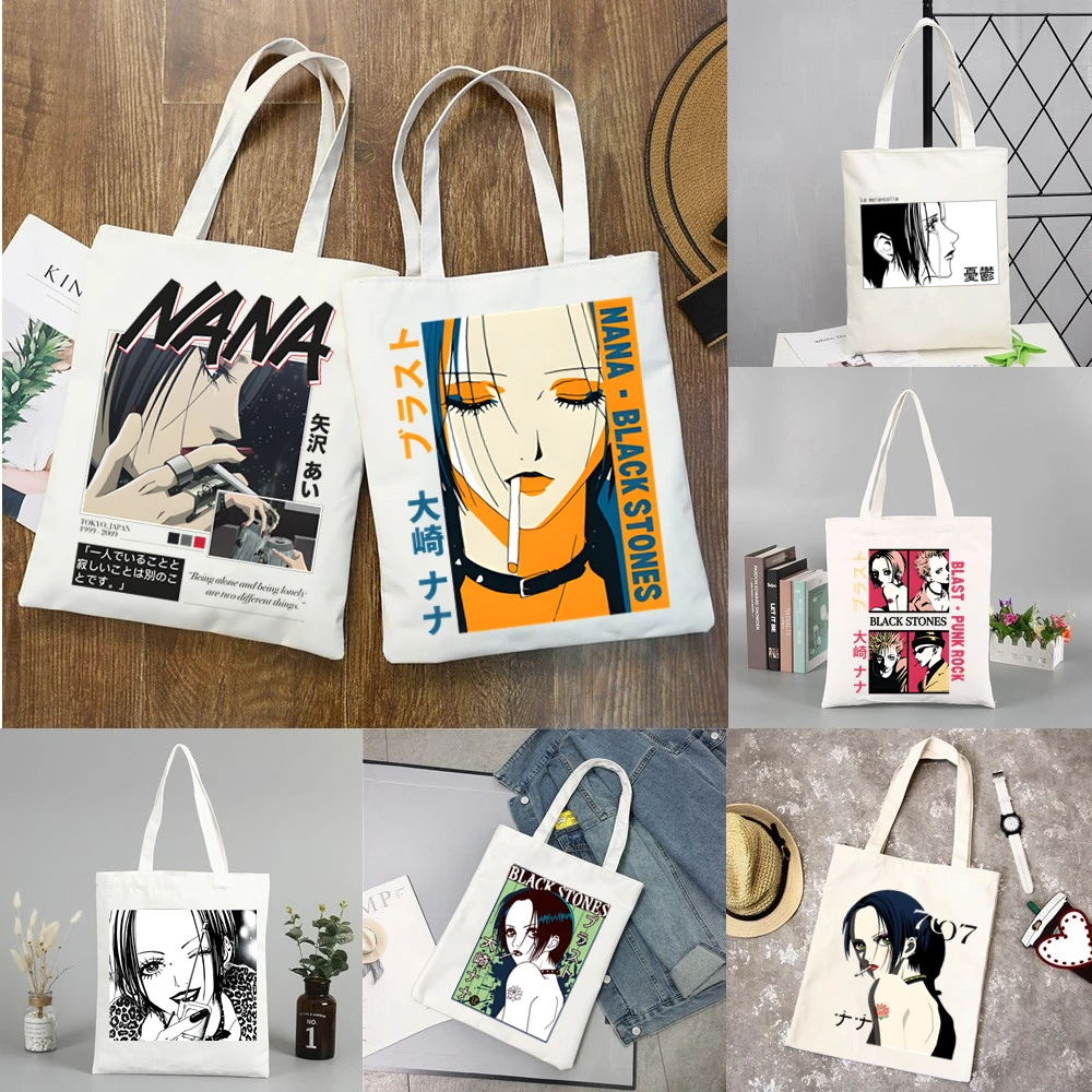 

Nana Anime Bag Eco Reusable Female Tote Bag College Handbag Retro Large Ladies Shoulder Shopper Bag