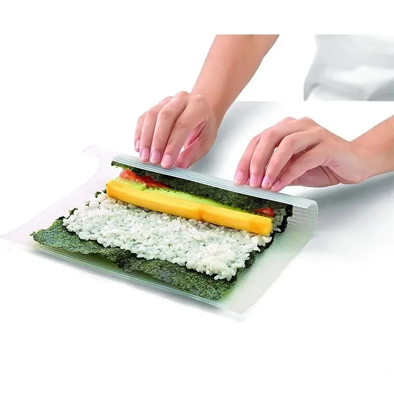 1pc 27/35cm Household Creative White Food Grade Silicone Sushi Mats Sushi Roll Up Curtains Cake Roll Up Curtains Sushi Tool