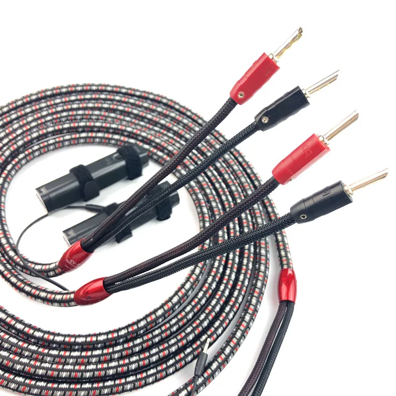 New CV8 HIFI Audio Speaker Cable Silver Banana Plug or Spade Plug with 72V Battery for Amplifier CD