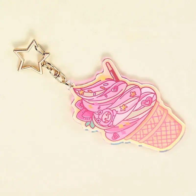 Custom Clear Acrylic Keychain Logo Cartoon Epoxy Keychain Charm Stand Plastic Key Chain Anime Acrylic Keychain Custom