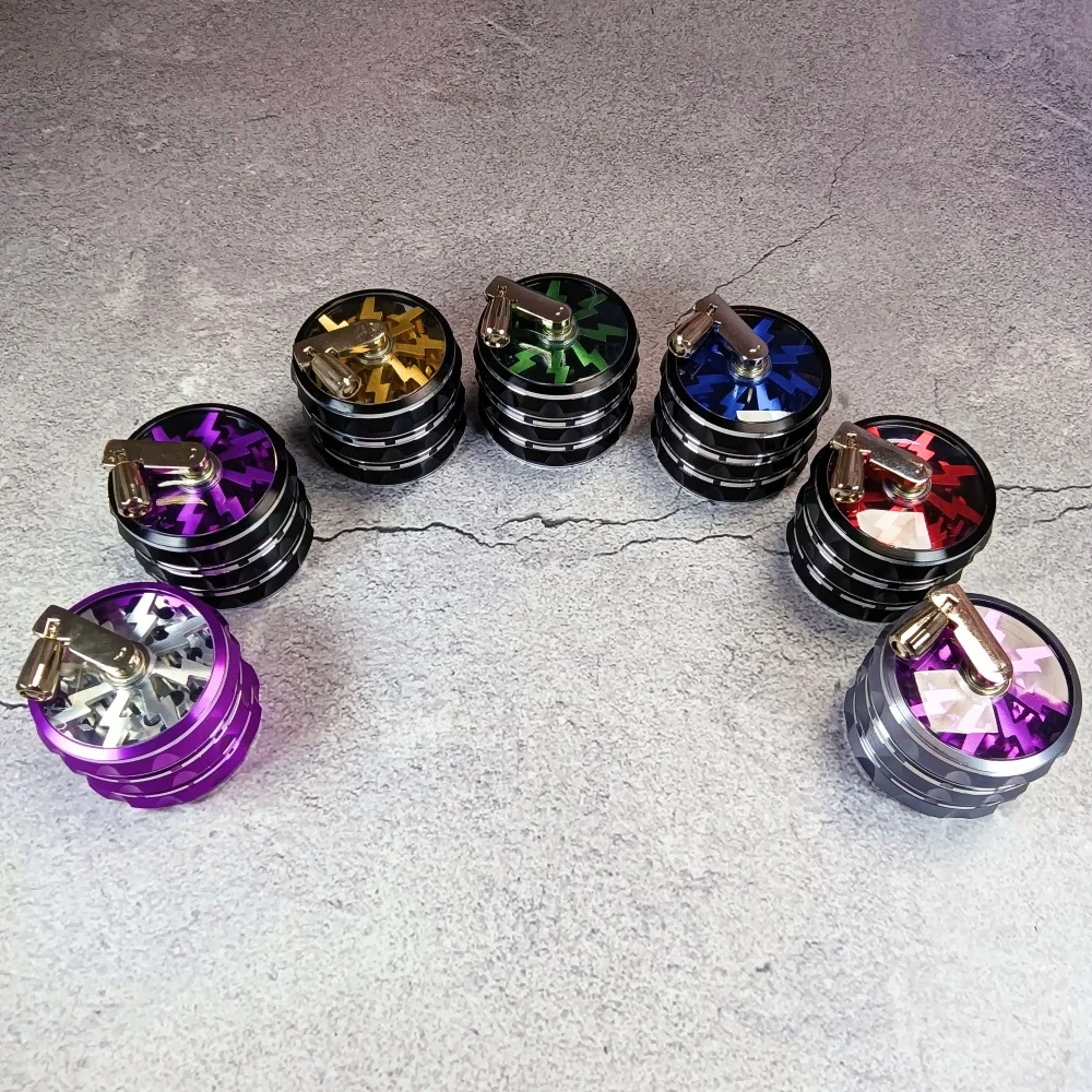 2.5インチ（60mm）カラーフラッシュメタルハーブグラインダーミルモルタル4層草葉葉巻タバコバニラグラインダー喫煙用具