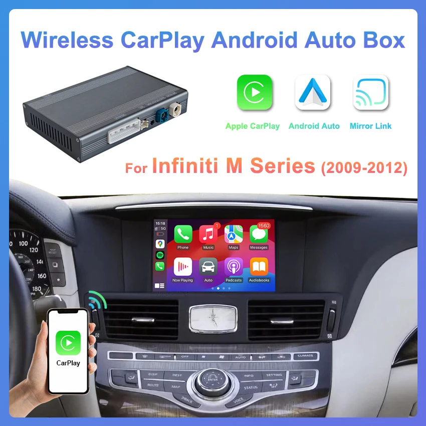 Wireless CarPlay for Infiniti M Series 2009-2012, Radio Car DVD Player Navigation Mirror Link Function Android Auto DIY Decoder