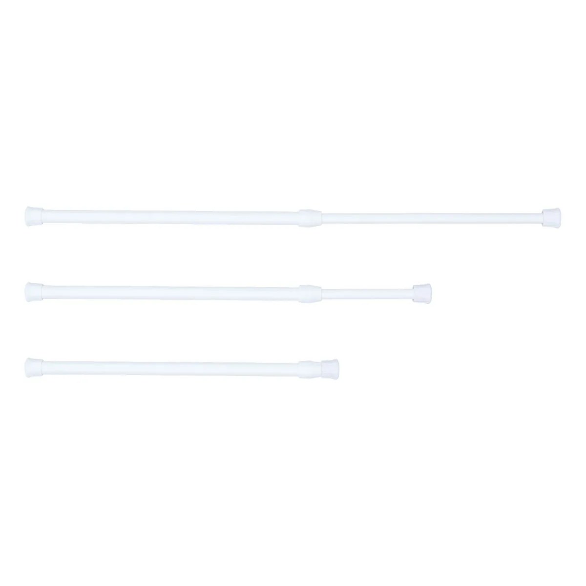 

3Pcs Spring Tension Curtain Rods Extendable Adjustable Width 11.8-20 Inches White for Curtains Closet Shoe Rack