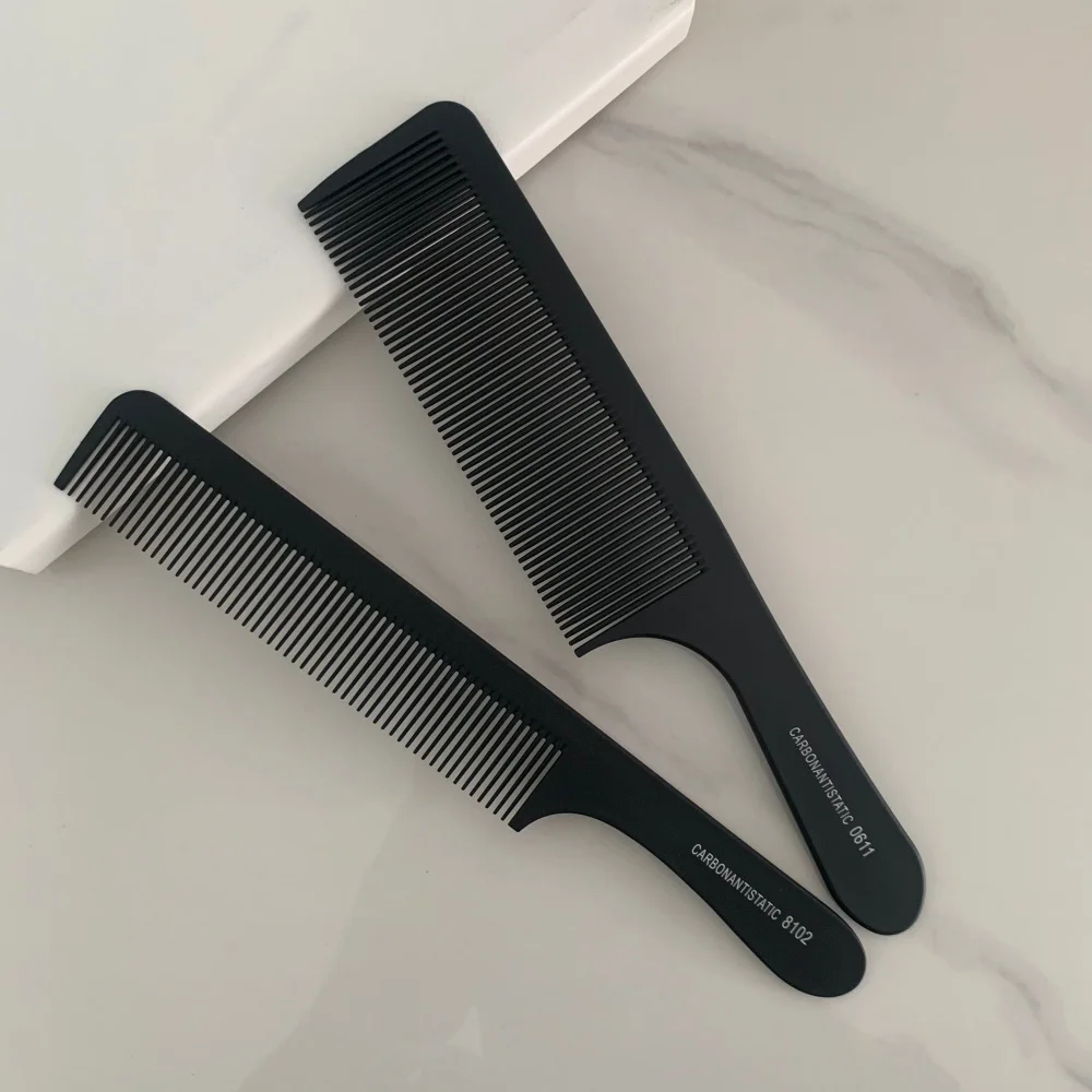 2 Pieces Anti Static Heat Resistant Carbon Steel Comb Handheld Comb All Hair Types Grooming Comb