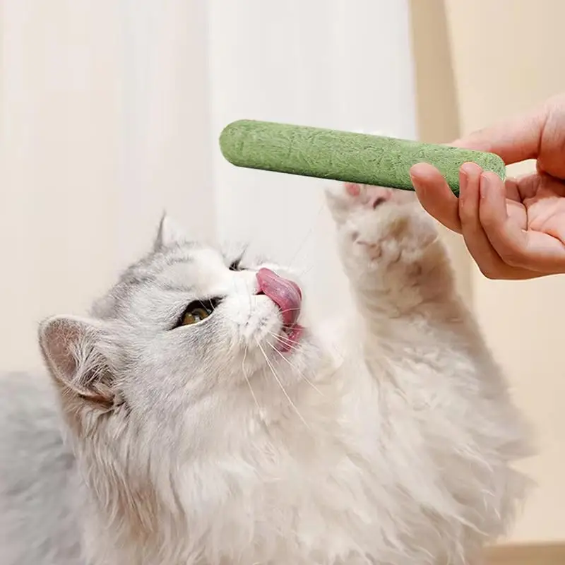 Freeze Dried Cat Grass Teething Stick Snack Hairball Removal Mild Hair Removal Instant Kitten Cat Teeth Cleaning Sticks