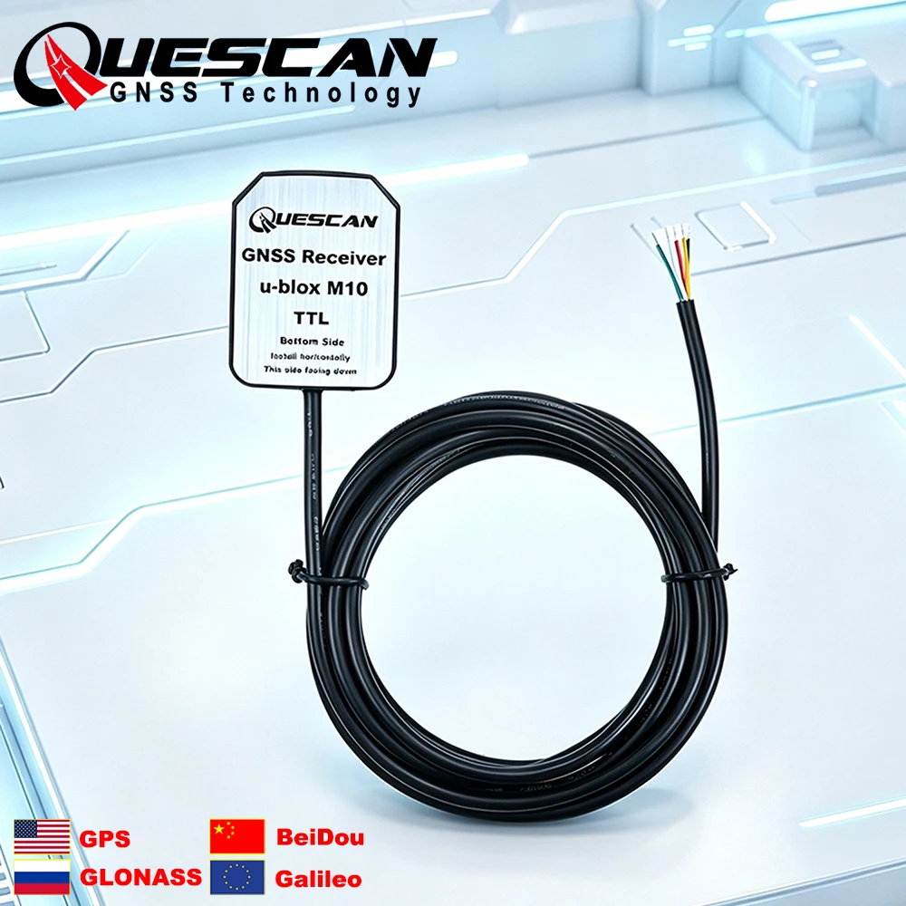 QUESCAN UART TTL ublox10 GPS Receiver with 1PPS for Time Sync STM32 Arduino ESP32 NMEA GPS GLONASS Galileo BeiDou Antenna Module