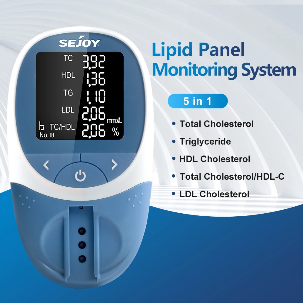 

Medical 5 In 1 Blood Lipid Meter Cholesterol Test Kit,tc,hdl,tg,ldl,tc/hdl With 10pc Test Strips Lancet Kit Hypertension Monitor