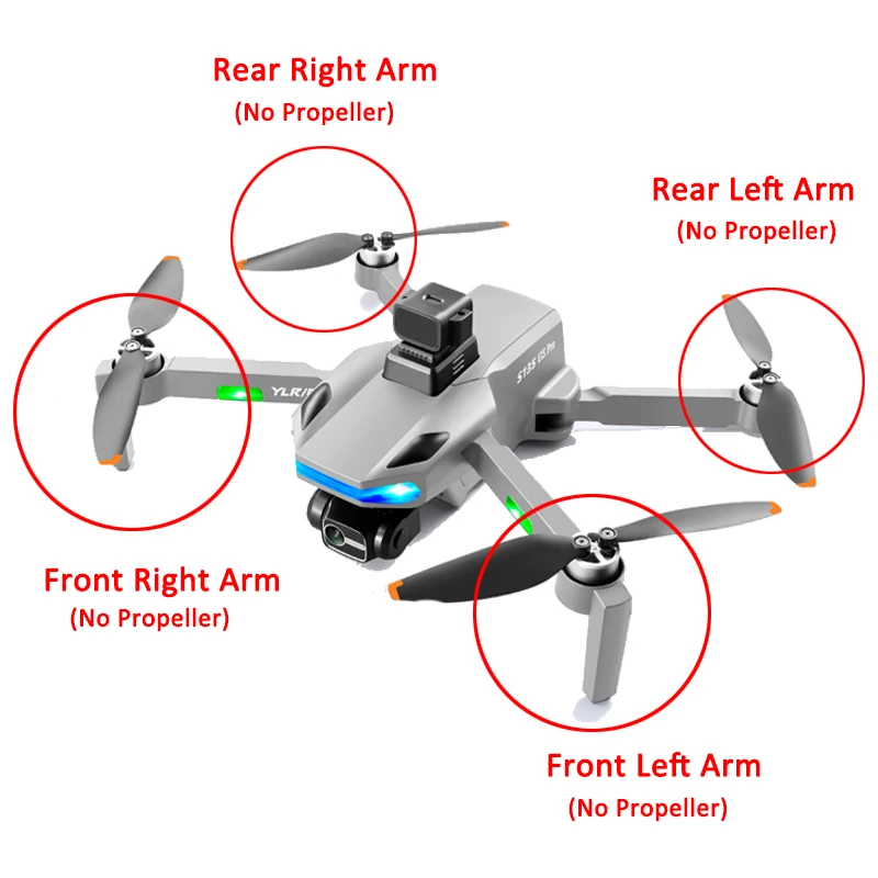 YLRC S135 MAX/PRO GPS Drone Original Spare Part Motor Arm Front Rear Arm with Brushless Engine RC Quadcopter DIY Accessory