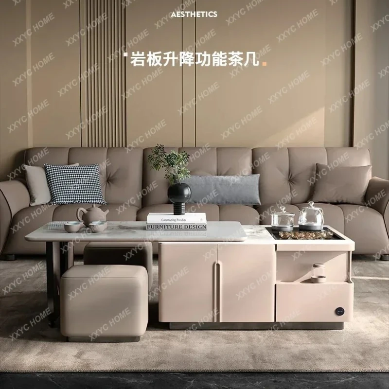 X-S Tea Table Integrated Automatic Water Feeding Lifting Multifunctional Retractable Stone Plate Office Living Room Tea Tab HG