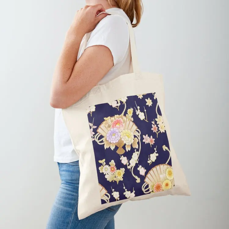 

Fans and flowers pattern Tote Bag sacs de shopping shoping bag Canvas shoulder bag hand