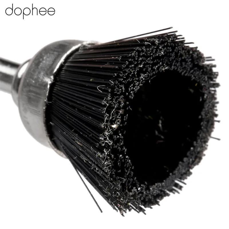 20PCS 3mm Shank Mandrel Metal Stiff Abrasive Wheel Nylon Cup Brush Polishing Buffing Wheel Rotary Tool Dremel Accessories dophee