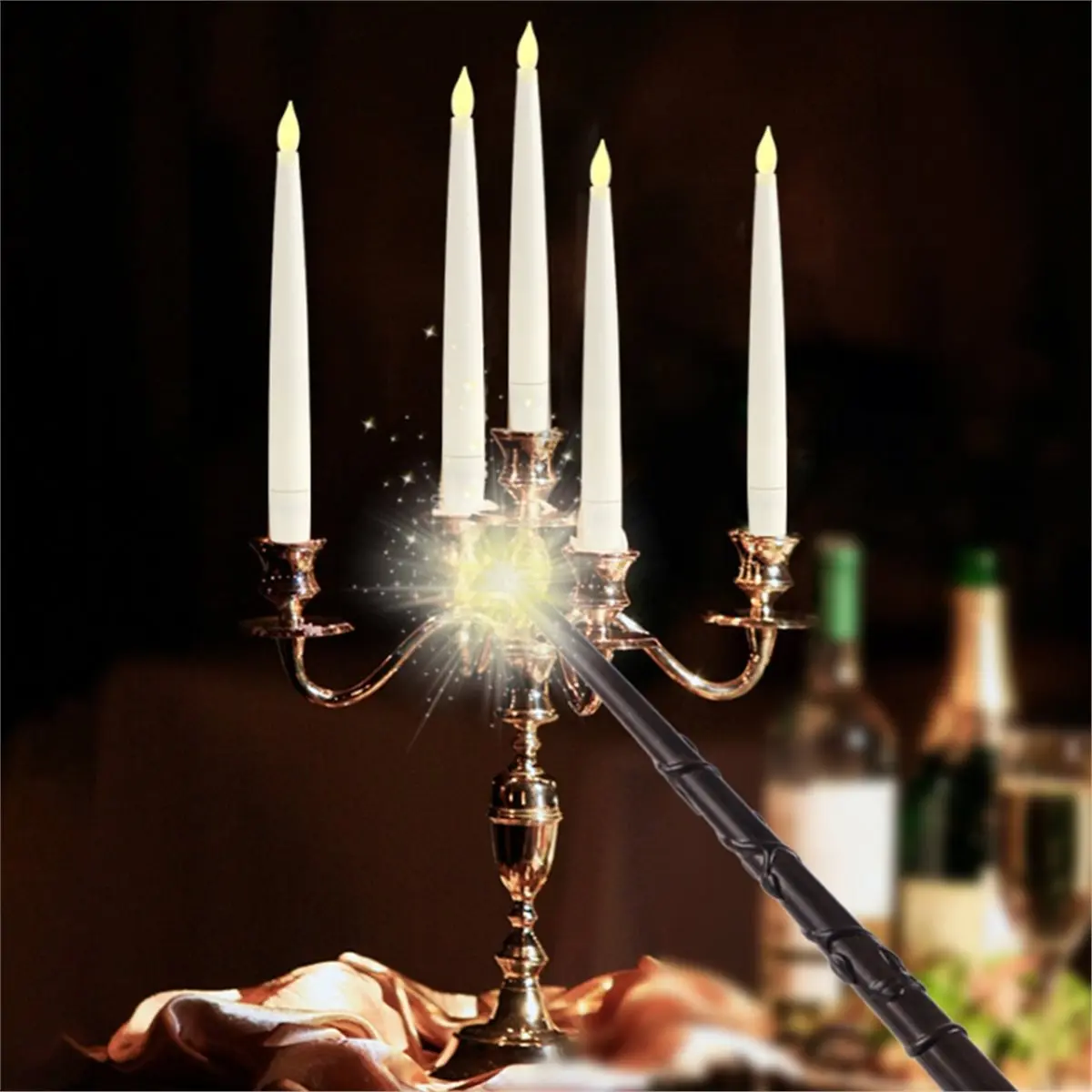 

BABQ 10 Pcs Floating LED Candle Magic LED Floating Candles with Wand Remote for Birthday Theme Party Halloween Window Decor