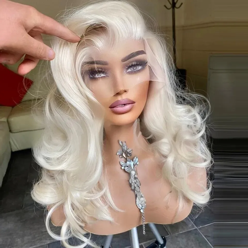 

White Wig Short Bob Lace Frontal Wig 13x4 HD Body Wave Lace Front Wig High Quality Synthetic Heat Resistant Daily Wear On Sale
