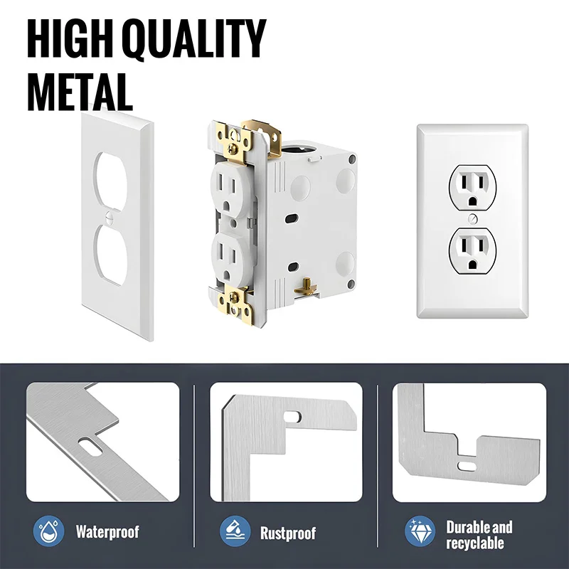 Wall Plate Spacers Electrical Outlets Galvanized Metal Device Leveling Plates For Loose Recessed Outlet Repair Flush Fit Spacers