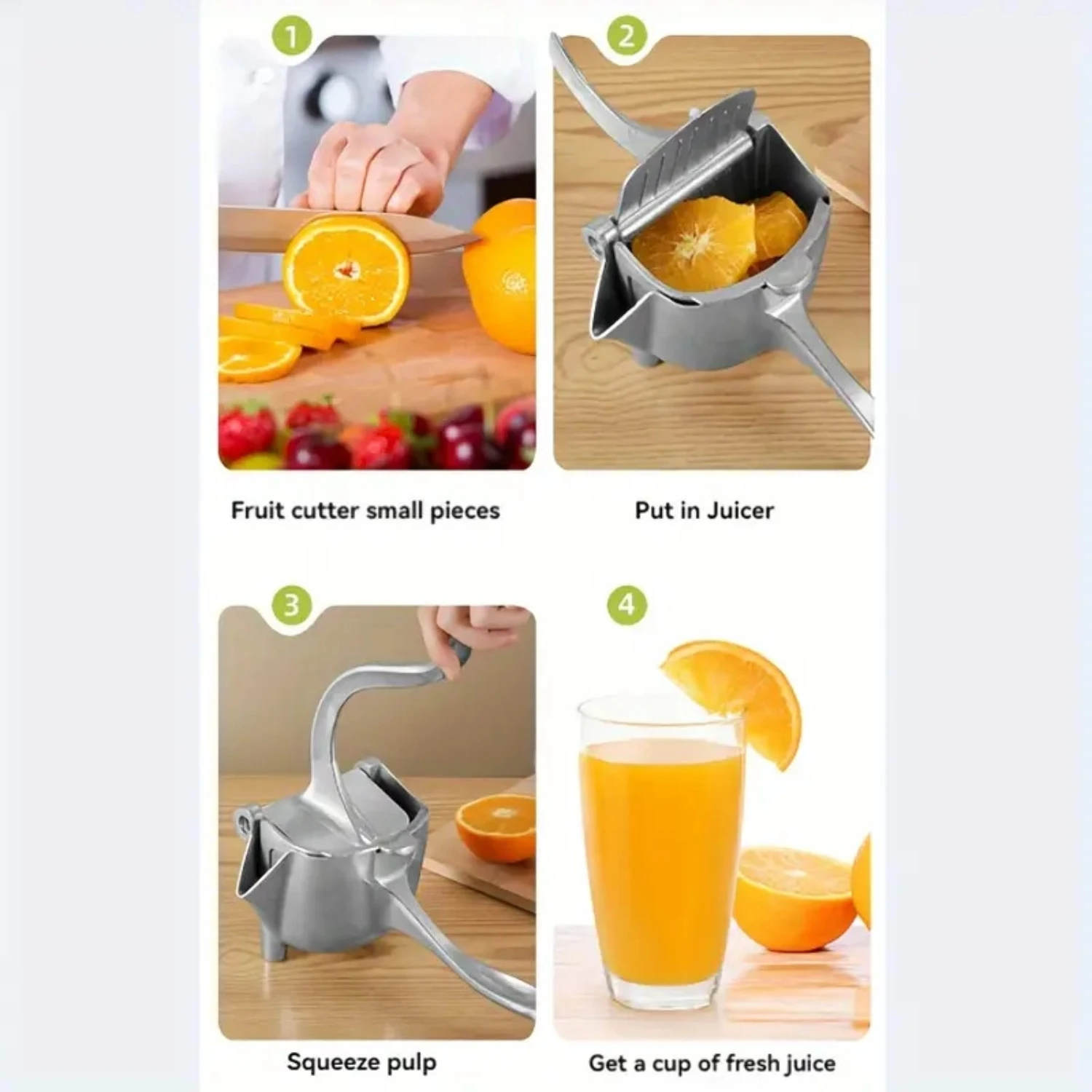 Premium Aluminum Alloy Manual Citrus Juicer - Multifunctional Lemon & Orange Squeezer With Easy-Clean Design For   Use Lemon Jui