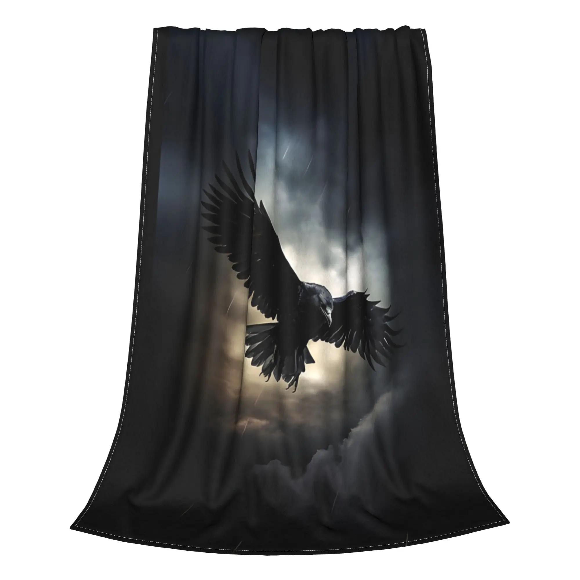 1PC Storm And Crow Trippy Landscape Home Room Decorations Winter Blankets For Adults Bedding Home Interior Sofa Knee