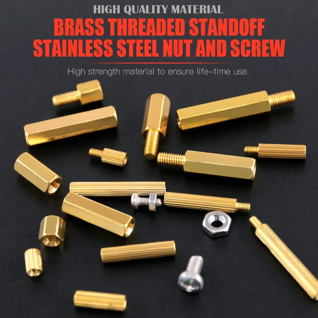 240~120pcs M2 M2.5 M3 M4 Male Female Brass Hex Column Standoff Support Spacer Pillar Screw Nut For PCB Board Assortment Kit