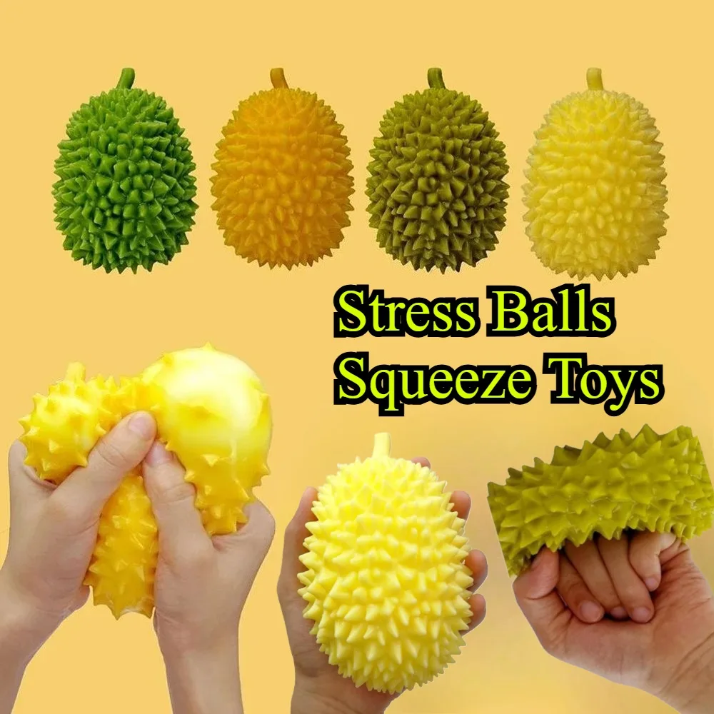 Balles anti-Stress Durian souples, jouets à presser, fruits extensibles, soulagement du Stress, balle à presser, jouet Fidget Squishy pour adultes et enfants