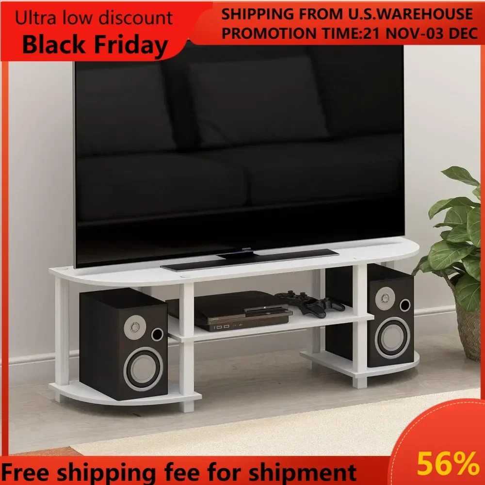 Turn-S-Tube Wide TV Entertainment Center, White mueble para tv  tvs stand living room furniture  floating tvs stand