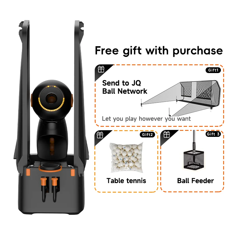 

Table Tennis Robot with Ball Recycling Facility, Built-in Preset Training Drills, App/Remote Control