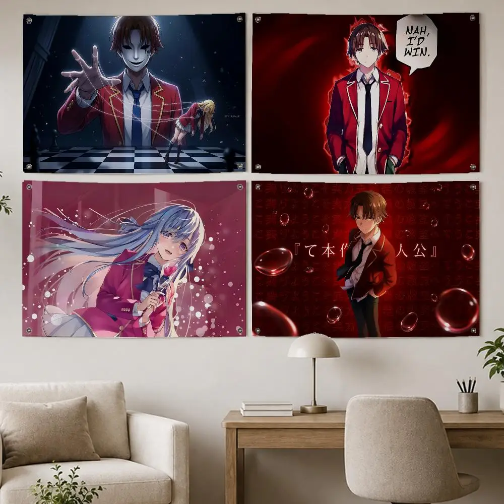 Hot Anime Classroom of Elite Flags Room Home Decor Wall‑Hanging Art Banner, Outdoor for Bedroom Party Background Decoration
