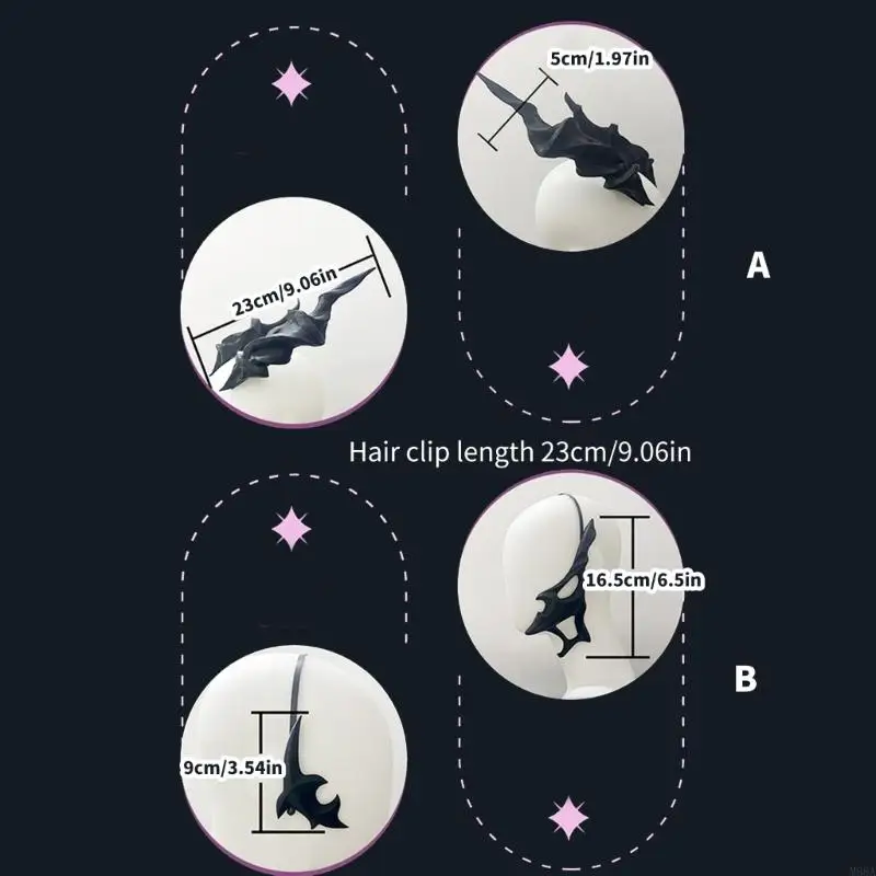 M68A ELEGANT HORN Black Halloween Clip Clip Flat Clip Flat Halloween