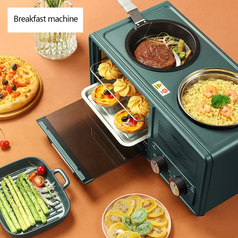 Multifunctional Electric Oven Household Breakfast Machine Bread Pizza Breakfast Machine Toaster Frying Pan Kitchen Tools