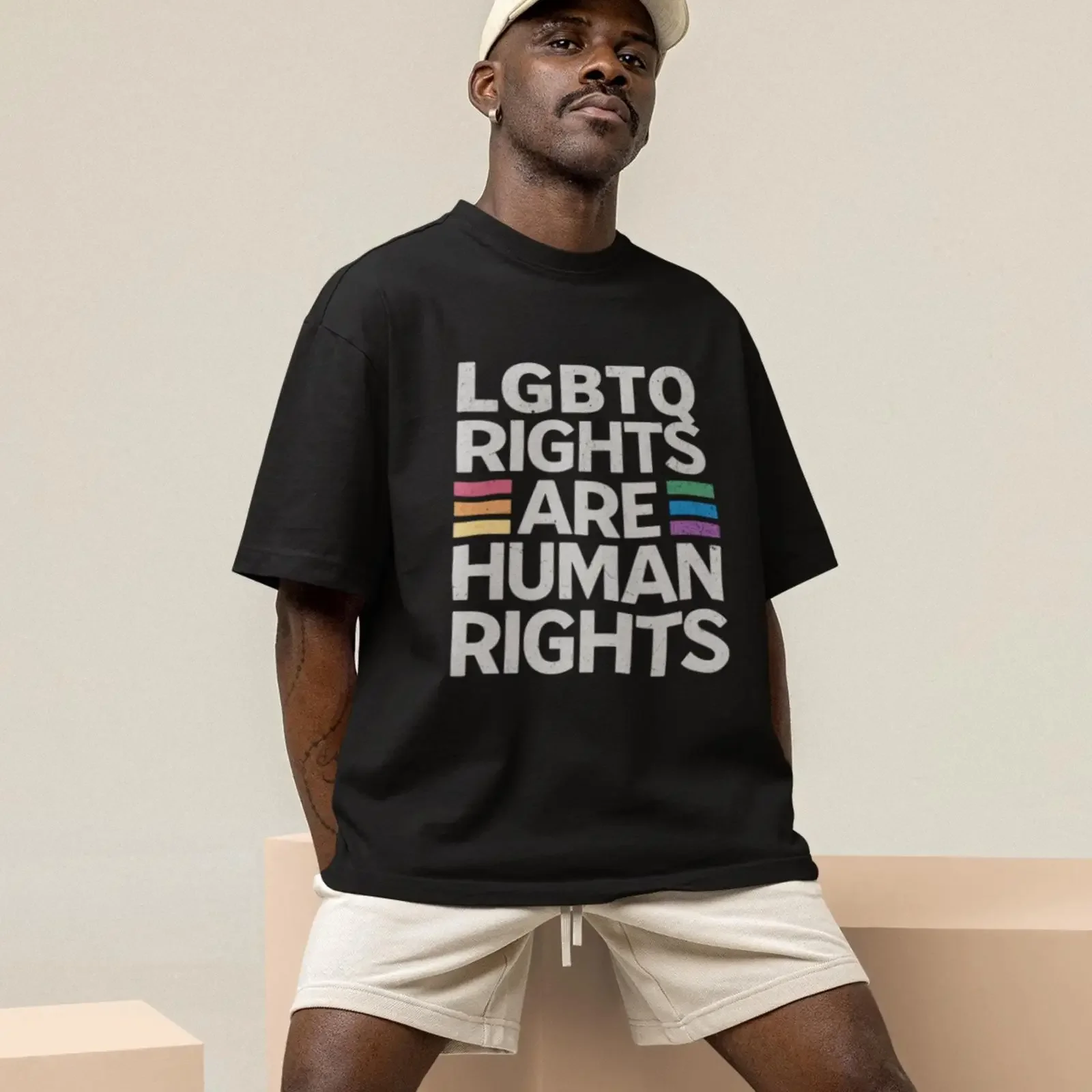 LGBTQ Rights Are Human T Shirt Gay Pride Ally Queer Trans Social Justice Equality Casual vintage Washed Breathable Unisex