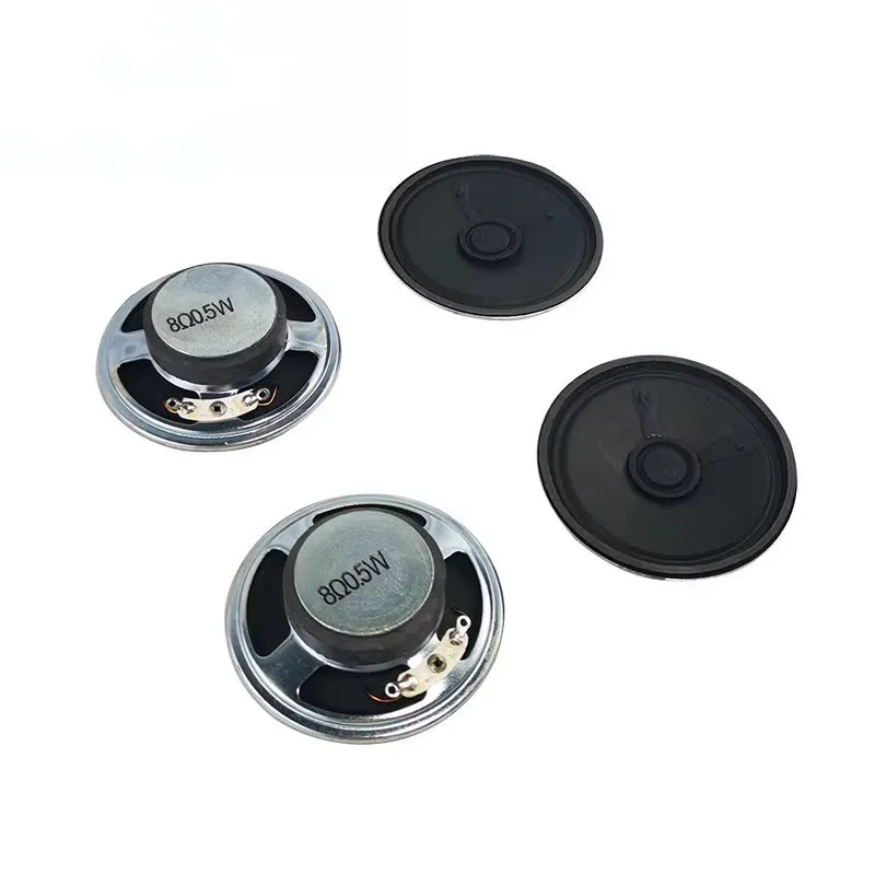 5Pcs 8Ohm 0.5W Speaker Outer Magnetic Iron Case 2 Inch  8 Ohm 0.5 Watt 40MM 45MM 50MM 57MM Paper Cone Loudspeaker For Toy