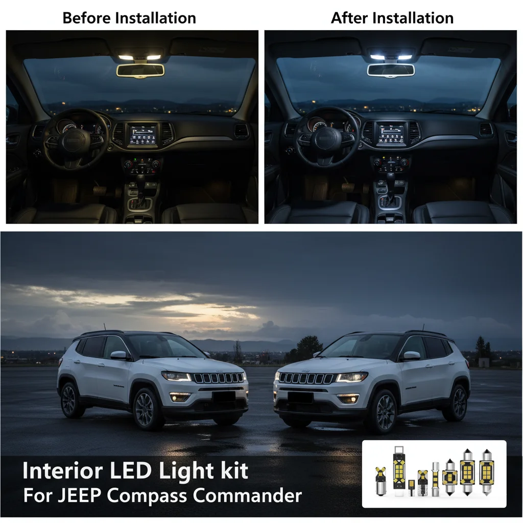 Car Interior Light LED For JEEP Compass Commander XK MP/552 MK49 2005 2008 2010 2015 2018 2020 White Canbus