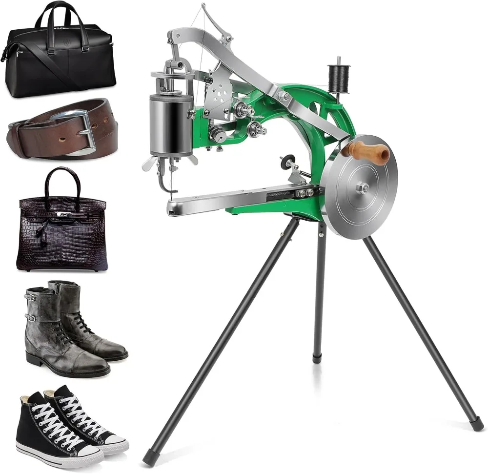 Stitching Machine Cobbler Sewing Machine with Dual Cotton Nylon Line Leather Sewing Machine for Shoes, Bags