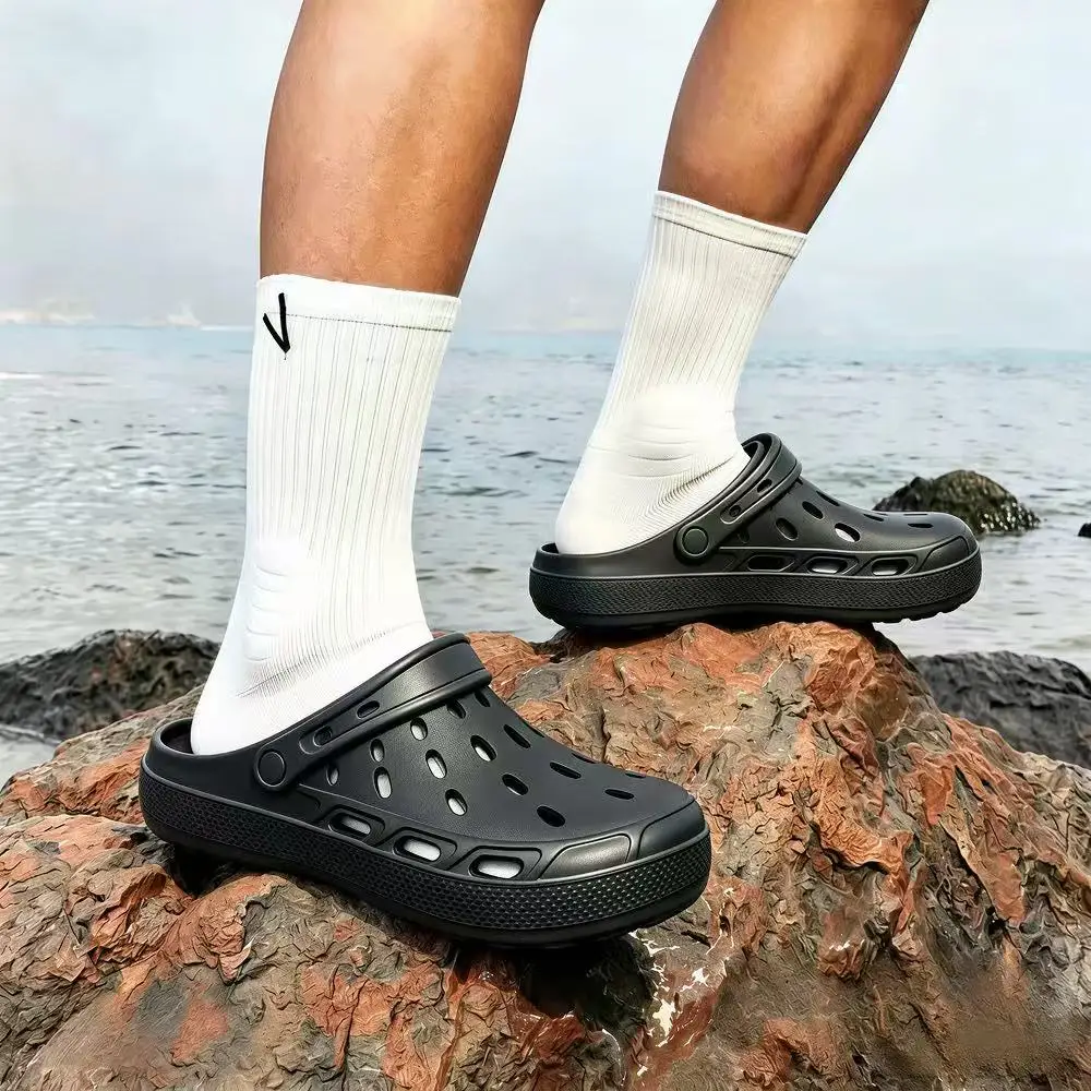 Breathable Hollow EVA Men Sandals Slip On Casual Footwear Adjustable Strap Lightweight Anti-slip Shoes