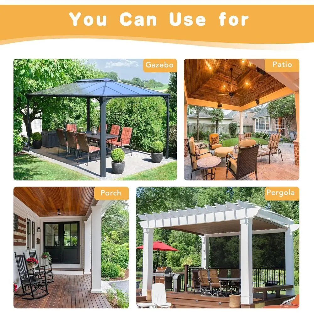 Waterproof Outdoor Curtain Set for Patio, 4-Panel, 54 x 108, Privacy & Light Control for Porch, Gazebo, Pergola