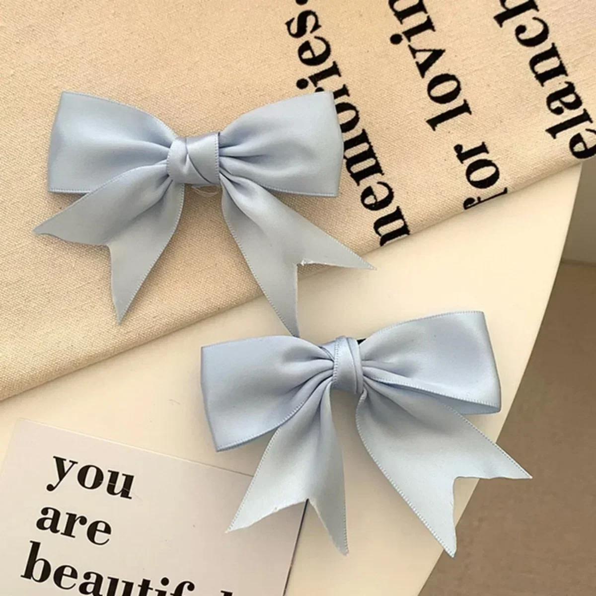 

Satin Bow Hair Clip 1PC Kawaii Design for Girls Women Cute Hair Accessory Daily School Cosplay Hairpin Gift