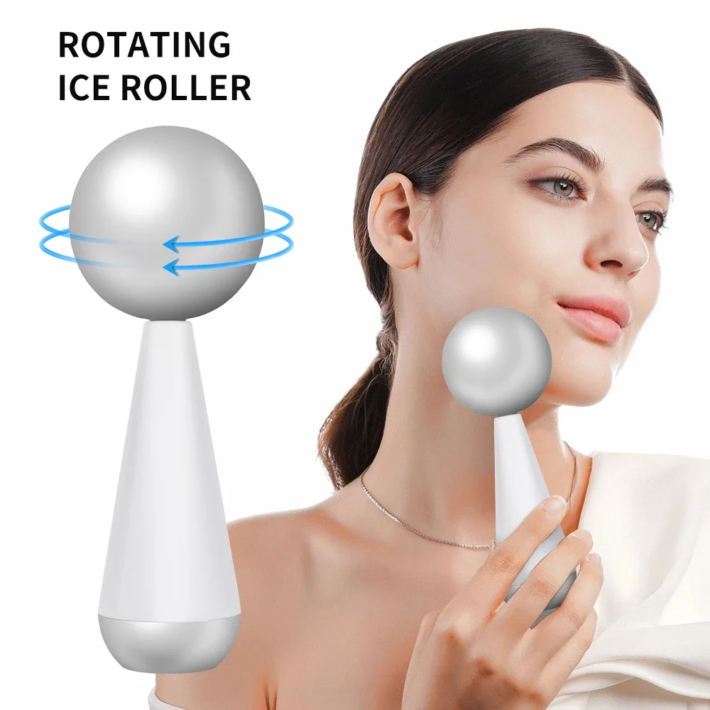 

Ice Globes for Facial 360 Rotating Stainless Steel Ice Roller for Face Eyes Beauty Spa Cooling Globe Massage Ball Skincare Tools